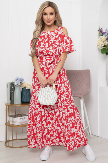 Платье "Марианна" (красно-белое) НЬЮ П5874